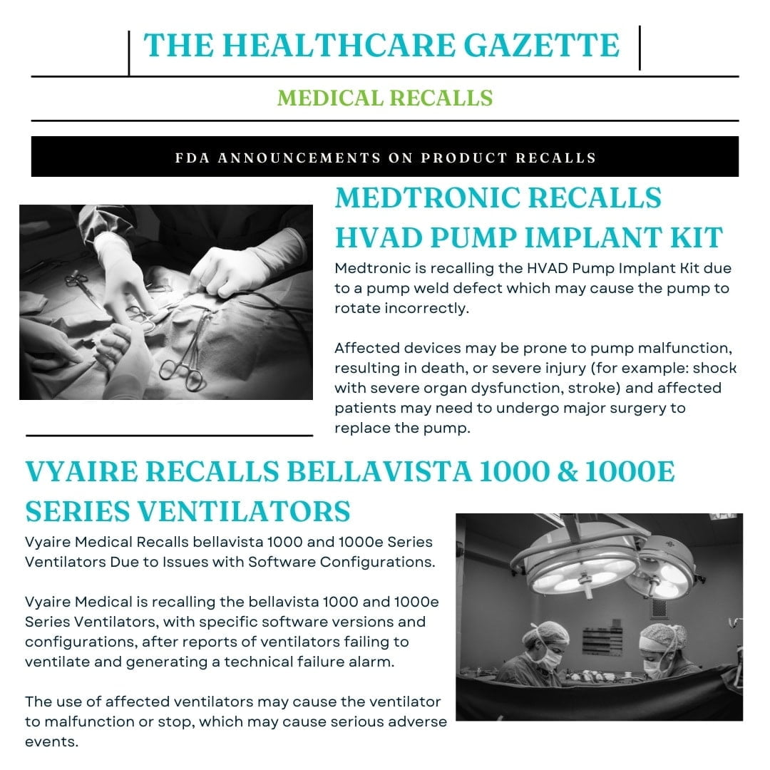 UDI medical device and implant recalls.