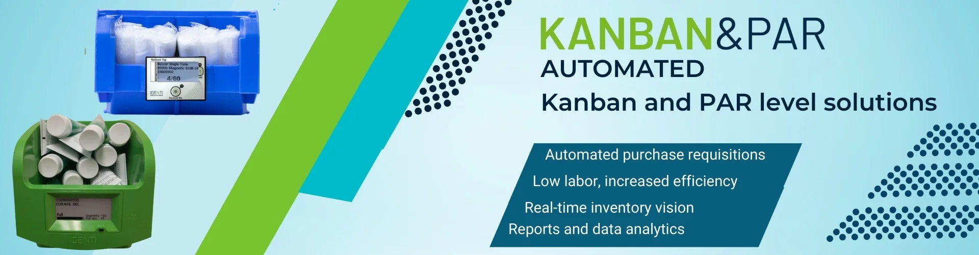 Automated Kanban and PAR level solutions for precise medical supplies management.