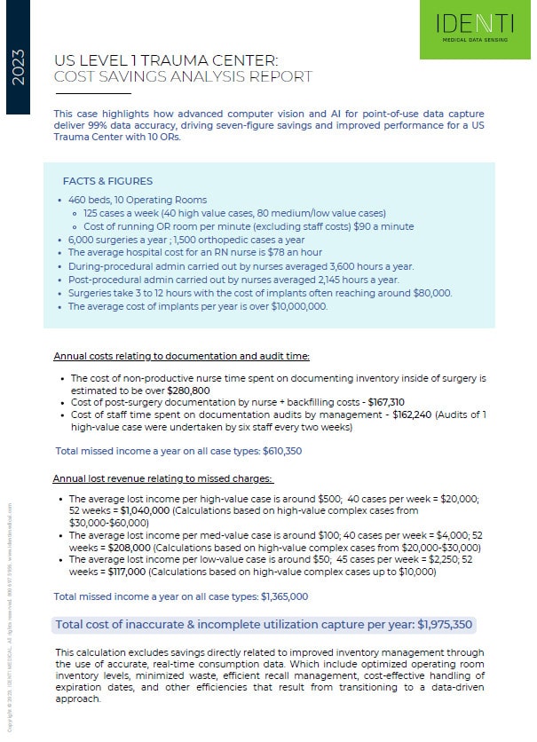 Us Level 1 Trauma Center Cost Savings Analysis Report Healthcare Revenue Cycle Management