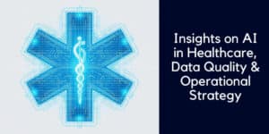 ai in healthcare blog post with data forming medical cross